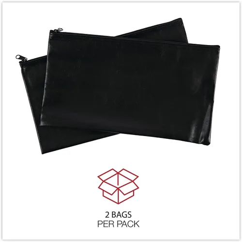 Vista 5 de Universal Carterasestuches con cremallera, cuero sintético Pu, 11 x 6, negro, paquete de 2