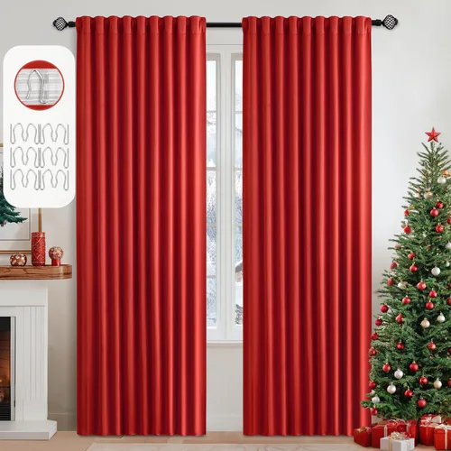 Vista 39 de MIULEE Cortinas opacas con pestaña trasera de 63 pulgadas de largo, juego de 2 paneles para sala de estar, dormitorio, privacidad, bolsillo