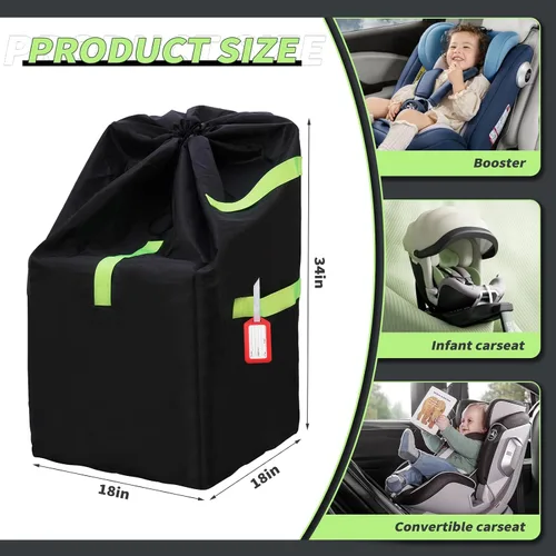 Vista 2 de Zihvfzu Bolsa de viaje impermeable para asiento de automóvil, adecuada para avión y viajes aéreos, diseño de mochila acolchada duradera, adecuada