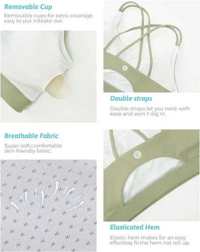 Vista 11 de Brasieres deportivos para mujer, con relleno, tipo camiseta sin mangas, sexis, con espalda cruzada, de alto impacto, largos, ideales para practicar