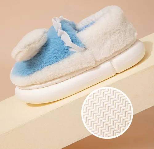 Vista 3 de Pantuflas de felpa de dibujos animados para mujer, para invierno, para interiores y exteriores, universales, antideslizantes, cálidas, para niñas