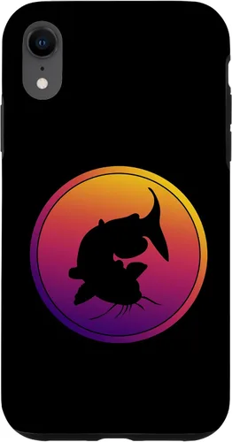 Vista 8 de iPhone 15 Synthwave Fishing Retrowave Catfish Fisherman Case