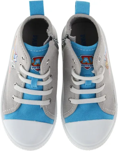 Vista 3 de Paw Patrol Tenis de lona Hi-Top para niños, tenis de lona con protección en los dedos, tallas de niños pequeños a niños pequeños