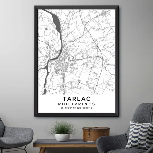 Vista 4 de Mapa de Tarlac, Filipinas, Light 2 (12x16)
