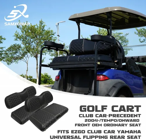 Vista 2 de Fundas de asiento delantero y trasero para carrito de golf, impermeables y resistentes al sol, de piel de vinilo de grado marino, accesorios