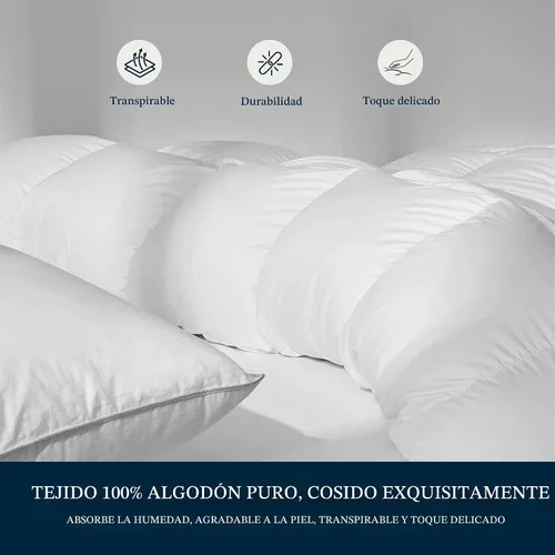 Vista 5 de Serta Edredón de plumón de ganso de fibra de algodón tamaño Queen, relleno de edredón 100% algodón, edredón de ropa de cama hipoalergénico de lujo