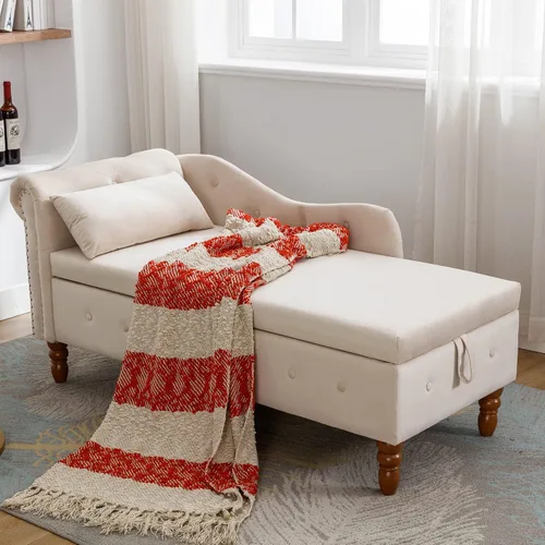 Vista 20 de Tumbona de piel sintética para interiores con almohada, moderna tumbona, sillas ergonómicas tapizadas de poliuretano sin brazos con botones