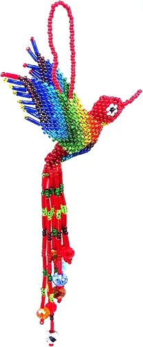 Vista 13 de Mia Jewel Shop - Figurina colgante decorativa de colibrí Figuras de pájaros para decoración del hogar Adorno de vidrio checo con cuentas