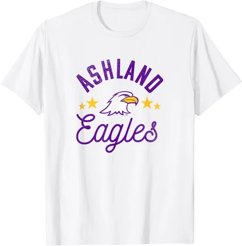 Vista 3 de Ashland University Camiseta con logotipo de Eagles, Gris