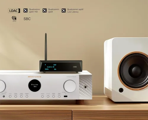Vista 7 de B3 Profesional Receptor de Música XLR Bluetooth v5.1, Transmisor LDAC y aptX HD, DAC ESS Integrado, RCA Analógico, Salidas Ópticas Digitales