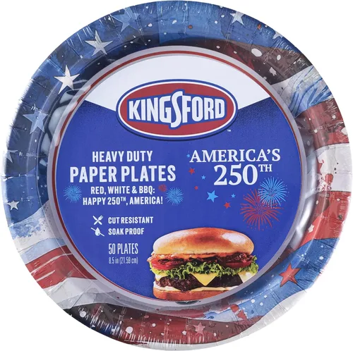 Vista 7 de Kingsford Platos de papel resistentes, 35 unidades, bandera estadounidense