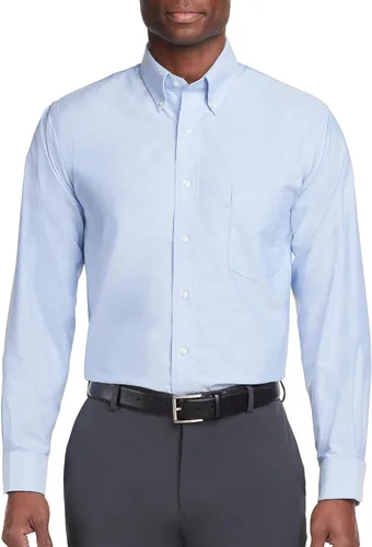 Vista 14 de Van Heusen Camisa de vestir para hombre, corte regular Oxford lisa, cuello con botones Verde oscuro
