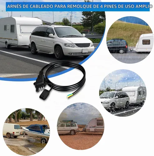 Vista 2 de 18AWG 5FT 4 Pin Conector Remolque Cable de cobre puro 4Pin