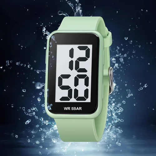 Vista 4 de Reloj digital LED para hombre, simple atmosférico, rectangular, deportivo, impermeable, luminoso, para exteriores