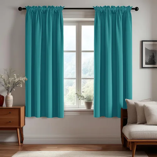 Vista 21 de Deconovo Cortinas opacas, aislamiento térmico, dobladillo para barra, reducción de ruido, certificado Oeko-TEX, cortinas de oscurecimiento
