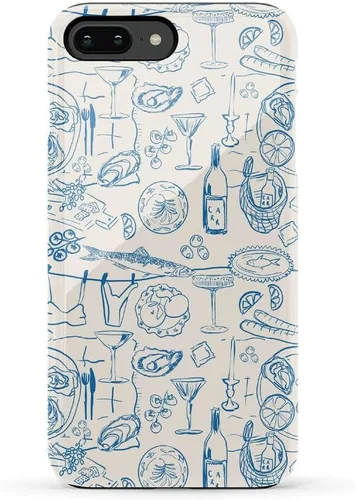 Vista 21 de Casely Funda para iPhone 6/7/8 Plus Todo envuelto Lazos vintage Diseño protector delgado esencial de doble capa