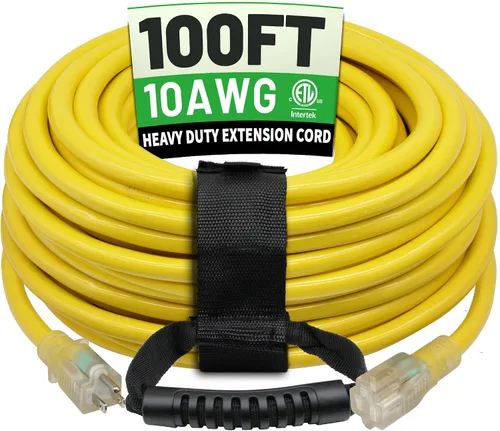 Vista 14 de POWGRN Cable de extensión para exteriores de 50 pies, 10 AWG, impermeable Negro