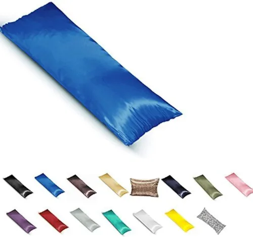 Vista 7 de TAOSON - Funda de almohada corporal de satén sedoso y suave, funda de almohada, protector de almohada, funda de cojín con cremalleras