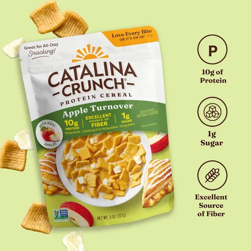Vista 3 de Catalina Crunch Cereal proteico, rotación de manzana, bolsa de 8 onzas