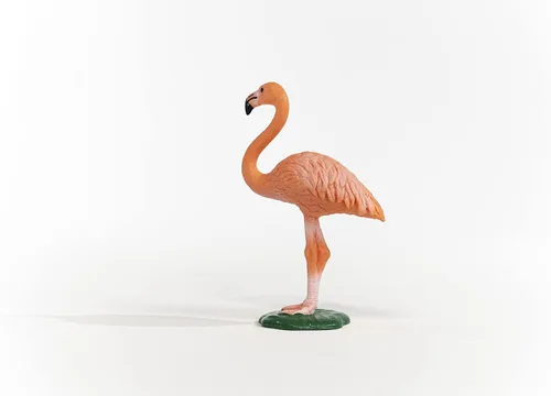 Vista 4 de Schleich Wild Life, juguetes de animales de pájaro para niños y niñas de 3 años en adelante, figura de juguete de flamenco rosa