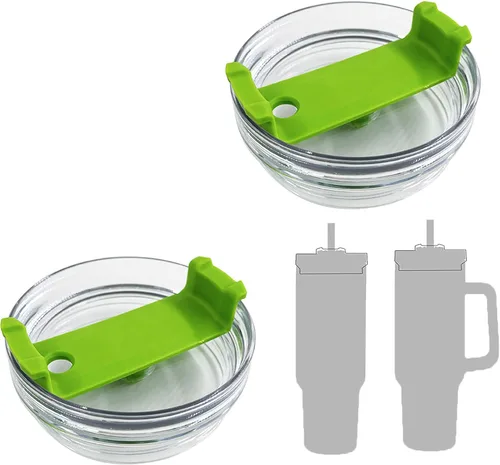 Vista 12 de Paquete de 2 tapas para vaso de 40 onzas compatibles con Stanley Quencher, cubiertas de vaso de acero inoxidable a prueba de derrames y resistentes