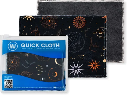 Vista 14 de Microfiber Wholesale Paños de limpieza rápida para gafas, 8 x 8, astrología, paquete de 1 con funda, limpiador de lentes de doble cara para lentes