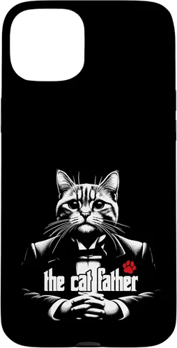Vista 9 de The Catfather Fathersday Funny Gifts Best Birthday Cat Dad Case for iPhone 16