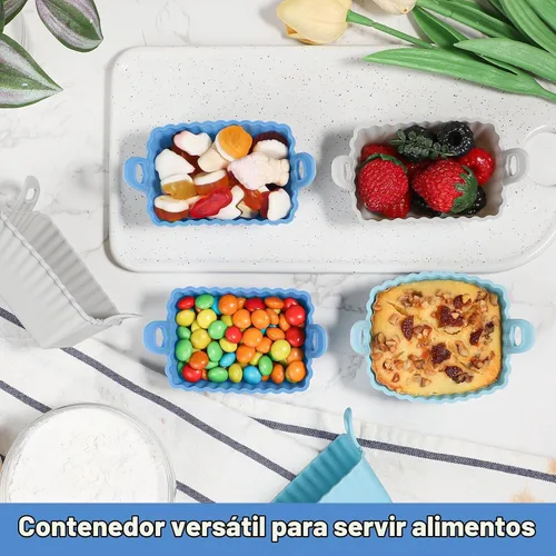 Vista 6 de Koluti Paquete de 12 tazas de silicona antiadherentes para magdalenas, moldes reutilizables para cupcakes con doble asa, libres de BPA, mini