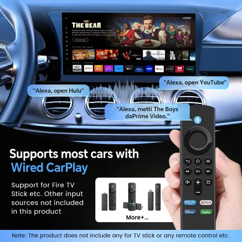 Vista 4 de Carlinkit FireDrive Link Pro Car TV Mate, convertido con cable a Android inalámbrico Auto y adaptador CarPlay, compatible con CarPlay con cable