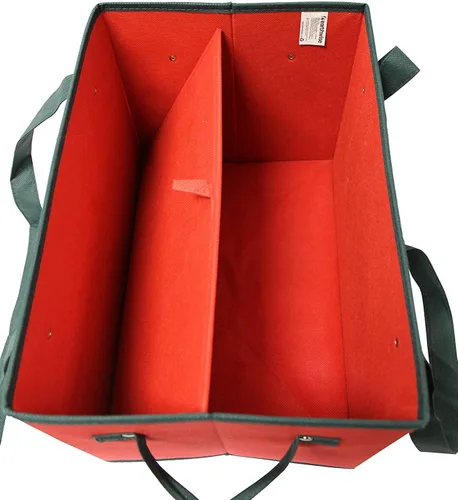 Vista 3 de Earthwise Caja de compras plegable reutilizable de lujo, juego de bolsas de comestibles con parte inferior reforzada, diseño navideño a cuadros