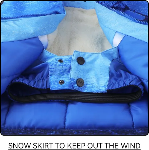 Vista 4 de AIMISYOU Conjunto de chaqueta y pantalones de esquí para niños, abrigos de lluvia para snowboard de invierno, trajes de nieve para niñas y niños