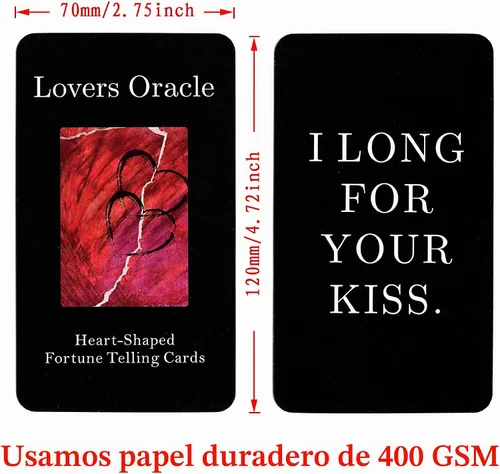 Vista 6 de Han Yu Bowen Love Oracle & Tarot Cards - Baraja de 80 cartas de llama gemela con mensajes Negro