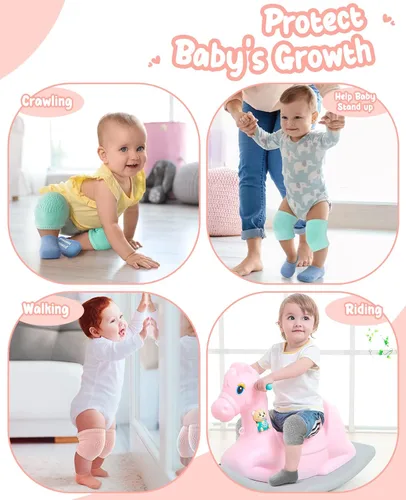 Vista 12 de BOSONER Calcetines antideslizantes para bebés, niños y niñas, el mejor regalo para bebés, rodilleras unisex para bebés y niños pequeños