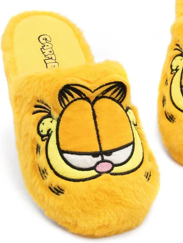Vista 5 de Garfield Adult Orange Slippers Lazy Tabby Cat Fluffy Slip On House Sliders Merchandise