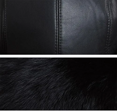 Vista 8 de Gegefur Sombreros de piel de zorro real para mujer, cálidos para invierno