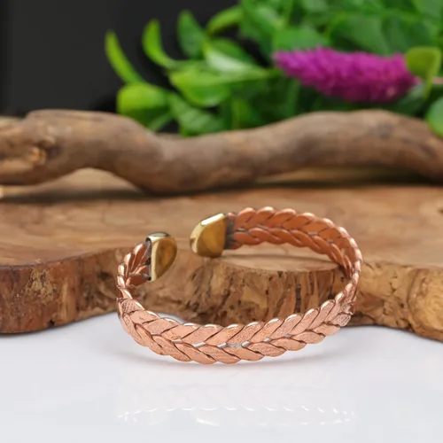 Vista 12 de Handmade Elegant Copper Bracelet for Women - Pure Copper Bracelet for Pain Relief and Stress Relief - Adjustable Entwisted Copper Bracelet to Fit