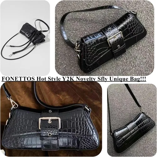 Vista 5 de Y2K - Bolso punk funk, bolso cruzado gótico Sourpuss Sfly único, novedoso bolso de hombro para mujer, bolso de hombro para niñas