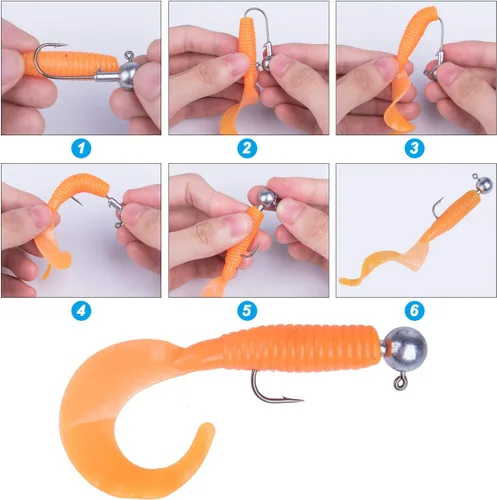 Vista 3 de Goture Round Jig Head, Jig Head Hooks for Freshwater Saltwater Fishing, Swimbait Jig Heads with Fishing Box for Trout Bass Fishing, Crappie Pro Jig