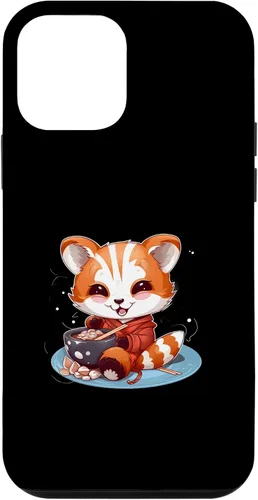 Vista 12 de Funda para iPhone 14 Otaku Anime Red Panda Eat Ramen Fideos Flor de Cerezo