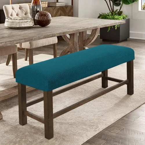 Vista 30 de Fundas de banco rectangulares, funda extraíble para silla de comedor, ajuste suave, universal, elásticas, antipolvo, lavable, protector de asiento