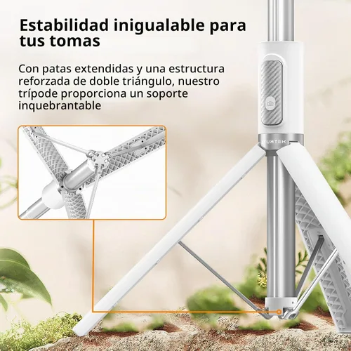Vista 6 de ATUMTEK Trípode selfie stick de 62 pulgadas, trípode extensible de aluminio con control remoto Bluetooth recargable, compatible con teléfonos
