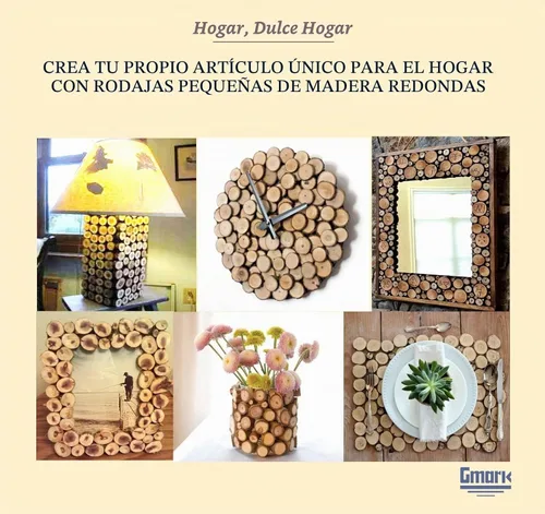 Vista 3 de Gmark Paquete de 50 rebanadas de madera natural, círculos de madera redondos sin terminar de 1 a 1.5 pulgadas con corteza de árbol, pequeños discos