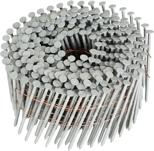 Vista 10 de findmall Clavos para revestimiento de 1-1/2 pulgadas, 3600 unidades, collados con alambre en bobina de 15 grados, cabeza redonda completa, clavos