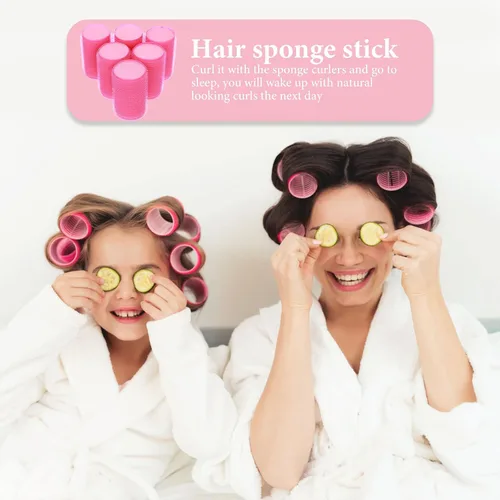 Vista 8 de Rodillo de pelo para flequillo, 12 unidades, rizadores de esponja para el cabello, autoagarre para mujeres y niñas