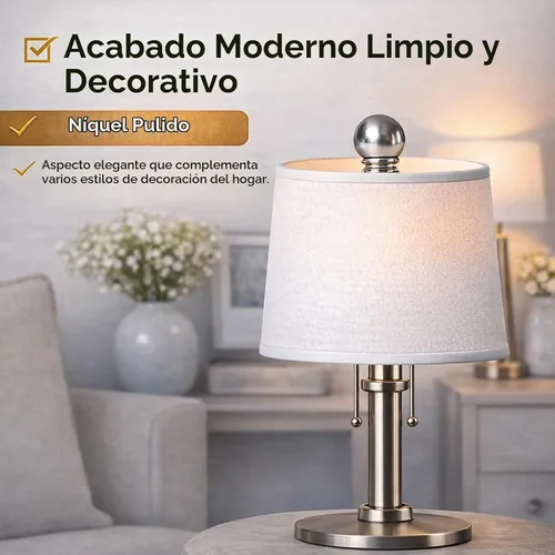 Vista 3 de Tapón de rosca para lámpara, paquete de 2 tapas de metal roscadas de 1/4-27, repuesto decorativo para lámparas de mesa y pie