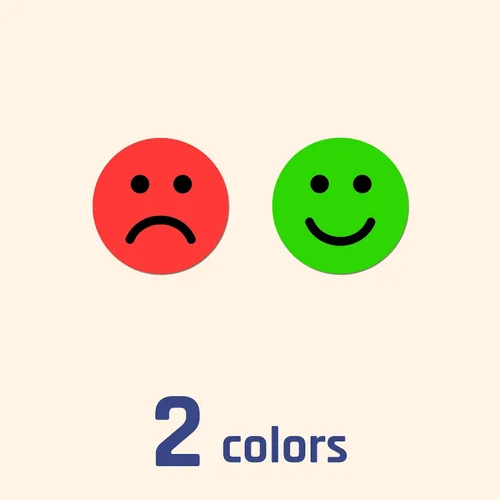 Vista 3 de Paquete de 600 calcomanías de emoción de comportamiento de cara feliz/triste sonrisa, rojo/verde, 1 pulgada