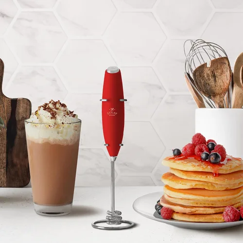 Vista 124 de Zulay Milk Boss Espumador de leche potente manual, hace espuma para latte, batidor para mezclar bebidas, café, miniespumador para capuchino, frappé