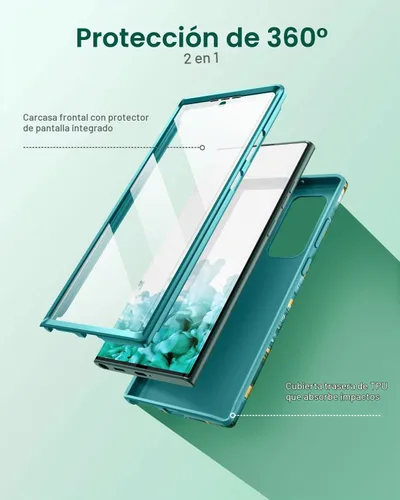 Vista 3 de SURITCH Funda para Samsung Galaxy S22 Ultra, Protector de Pantalla Integrado para Funda Samsung S22 Ultra 5G Protección de Cuerpo Completo