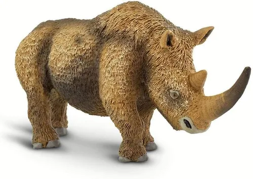 Vista 4 de Safari Ltd. Figura de rinoceronte lanudo – Figura detallada de plástico de 6.75 pulgadas – Divertido juguete educativo prehistórico para niños