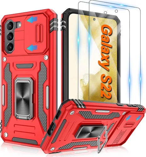 Vista 106 de Atump Funda para Motorola Moto G Play 2024 (4G) con [paquete de 2] protector de pantalla HD y cubierta para cámara deslizante, soporte de anillo